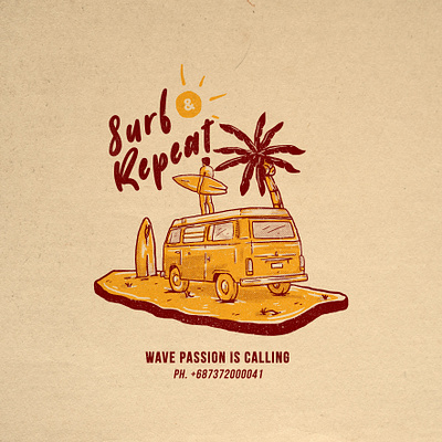 Surf & Repeat apparel design badge design clothing design distressedunrest graphic design illustration outdoor badge surfapparel vintage vintage design