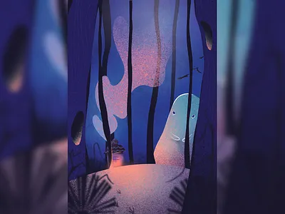 An unexpected guest art digital illustration digital painting digitalart forest grain illustration illustration art illustration design illustrations illustrator landscape illustration monster photoshop poster procreate procreate art sketches ui