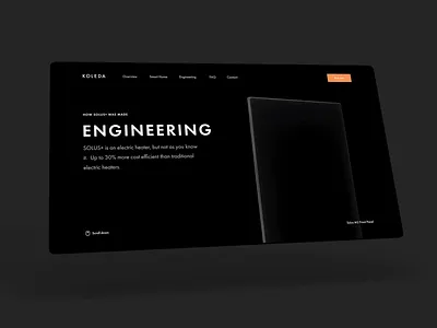 Solus+ Engineering page design home control landing page marketing website radiator smart home tech typography ui user experience user interface ux websites