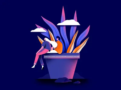 Couple couple design flat graphic illustration love plant simple team texture ui ux vector web