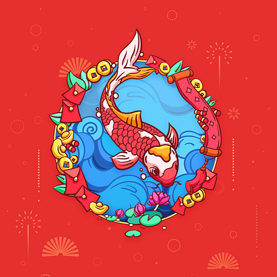 Happy spring festival illustration