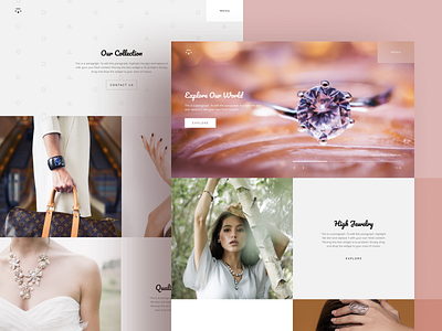 Jewelry Showroom Website Template accessories catalog design diamonds ecommerce hero banner jewellery jewelry minimalist models online store responsive showroom template ui ui design ux ux design web design website