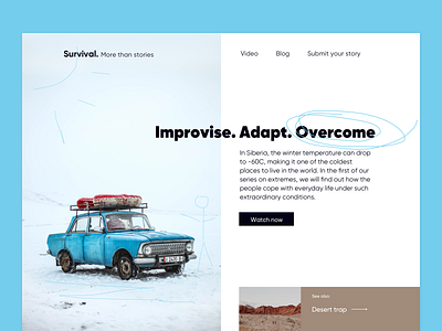 Survival - Life stories concept page branding design illustration landing page design split splitdev splitdevelopment survival ui ux web