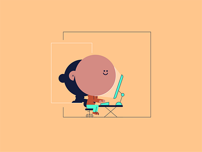 Computer Kid computer computer illustration computer screen cute kid kid character kid computer kid illustration