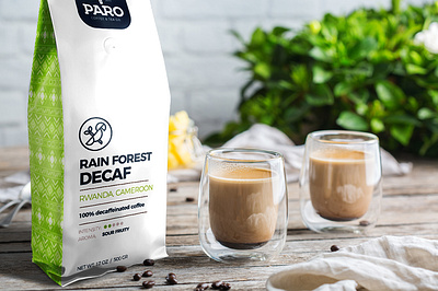 Paro Rain Forest Decaf packaging bag design brandidentity coffee label package packaging packagingdesign pouche product design