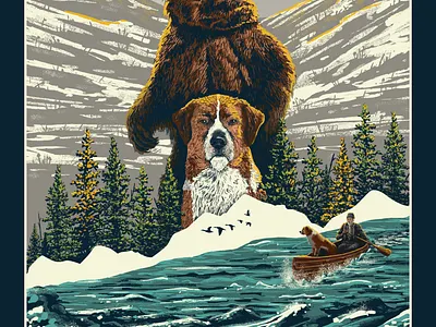 Call of the Wild by Jack London alaska alternative movie poster bear book buck call of the wild canoe dog illustration jack london mountains movie poster novel outdoor poster river water wild wilderness