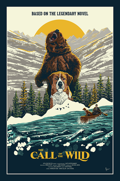 Call of the Wild by Jack London alaska alternative movie poster bear book buck call of the wild canoe dog illustration jack london mountains movie poster novel outdoor poster river water wild wilderness