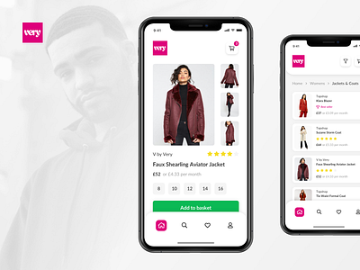 Very Mobile App - Product Page add to basket android basket ecommerce ecommerce app ios mobile app payment plan products reviews shop shopping sizes ux ui