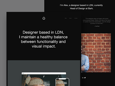 alex.mn — Personal Portfolio dark design designer landing logo photo portfolio site symbol typography ui ux web website