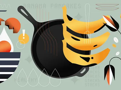 Banana Pancakes food food illustration illustration illustrator