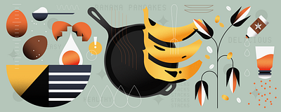 Banana Pancakes food food illustration illustration illustrator