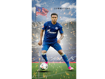 Weston McKennie - FC Schalke 04 - American Flying In Germany bundesliga bundesliga edit design football football club football design football edit footballer illustration photoshop poster soccer usa usa soccer wallpaper weston mckennie edit weston mckennie edit
