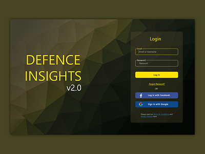 Defence Products Info Site Login Page Idea army insights login minimal uidesign