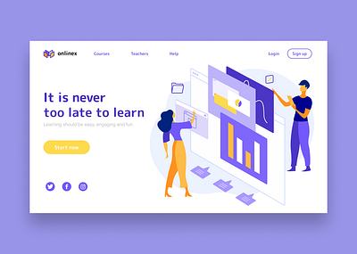 Onlinex- a platform for learning online design figma ui uidesign vector web webdesign