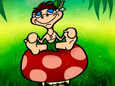 Elf butterfly design digital illustration elf illustration magic mushroom