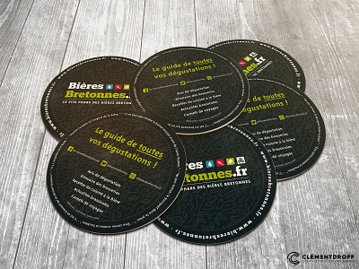 Coasters for BièresBretonnes.fr, french craft beers website beer beer art coaster design coasters craft beer craft brewery craftbeer design print