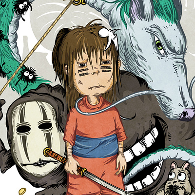 Character design challenge - Spirited away anime art character character design comic art comics creature digital drawing fantasy illustration illustrator kokomba poster spirited away tribute