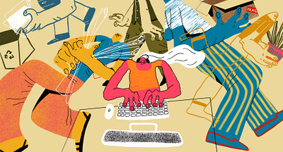 The Problem of Open Space Plan advertising illustration brand illustration character colorful corporate illustration design editorial illustration illustration office illustration procreate tech illustration