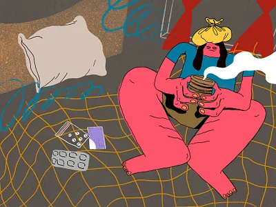 Sick Day advertising illustration brand illustration character colorful design editorial illustration illustration procreate