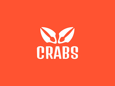 CRABS branding clean crab design fastfood flat food food and drink icon identity illustrator logo minimal vector