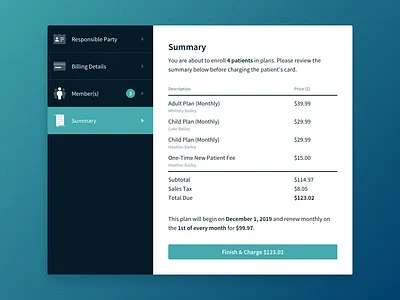 Modal Wizard Flow billing dialog flow indiana indianapolis innovatemap interaction modal receipt set up setup summary tabs ui wizard workflow