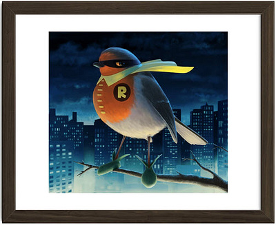 Christmas Robin illustration poster print
