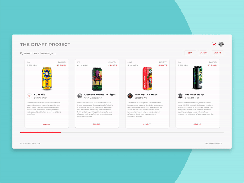 The Draft Project animation app application beer design ipa material design motion design ui ux