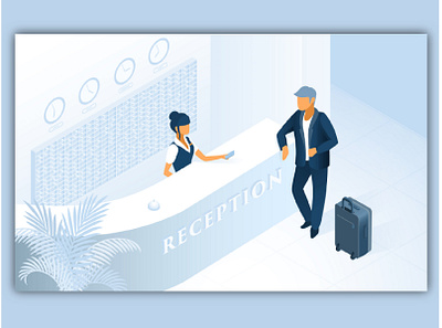 Reception illustration branding design designer illustration illustration design illustrator reception receptionist workout