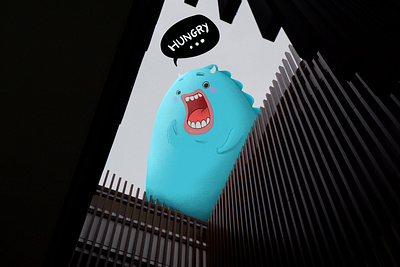 Hungry Monster !!!! 2d 2d art big design giant hungry illustration indentity monster trend 2019 trending