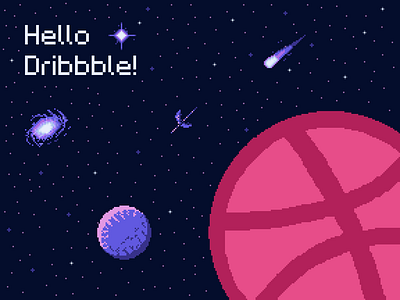 Hello Dribbble! illustration pixel art vector