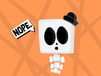 Nope to Monday cartoon character illustration procreate skull skull and crossbones