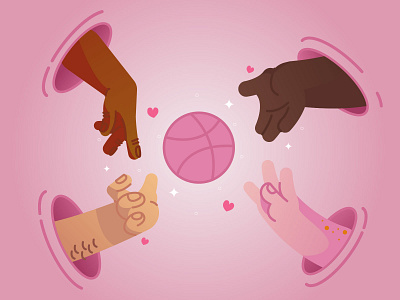 Invite community design dribbble flat friends friendship giveaway hand illustration inspiration invite join vector