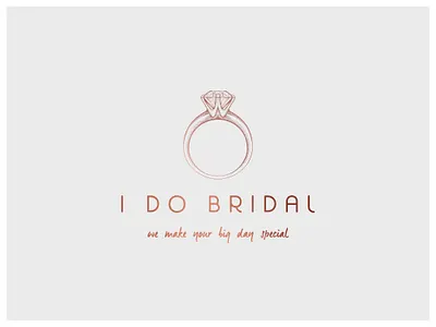 I Do Bridal brand identity branding design diamond drawing dress graphic design hand draw hand drawn i do illustration illustration art illustrator logo logo design logotype ring sketch wedding wedding dress