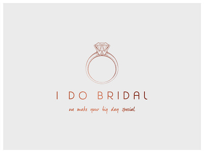 I Do Bridal brand identity branding design diamond drawing dress graphic design hand draw hand drawn i do illustration illustration art illustrator logo logo design logotype ring sketch wedding wedding dress