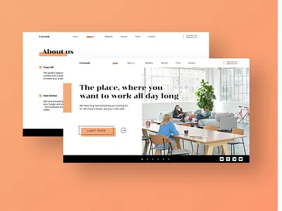 Cowork. space landing page. 2020 branding concept coworking space design e shop figma landing landing design minimal photoshop ui ux web