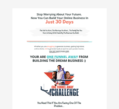 One funnel Away challenge landing page landing page landing page design landing page ui landingpage sales sales funnel sales page squeeze squeeze page