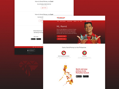 ML Remit black design landing page red ui ui ux ui ux design ux website website design