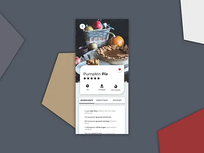 Pumpkin Pie Recipe | UI 13 app concept dailyui design interface minimal mobile sketch ui ux