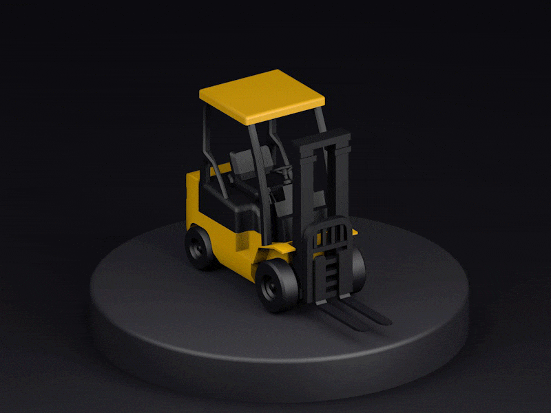 Electric forklift trucks 3d animation 3dmodel c4d low polygon trucks