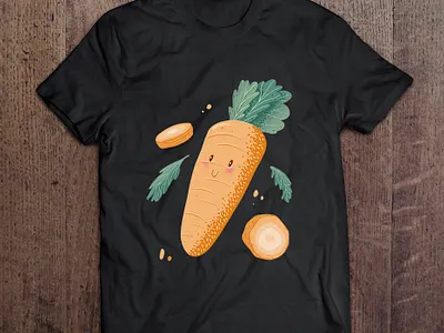 Carrot carrot cute digital illustration food green healthy healthy eating healthy food lifestyle reastaurant t shirt vegan vegetable vegetarian veggies