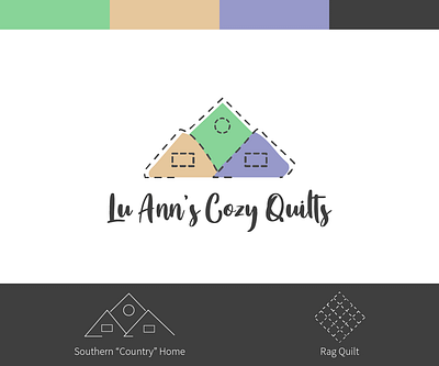 Lu Ann's Cozy Quilts brand and identity branding branding and identity illustration logo