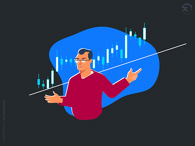 Trading school menu dude 2 ai app character design flat forex illustration simple trading ui vector