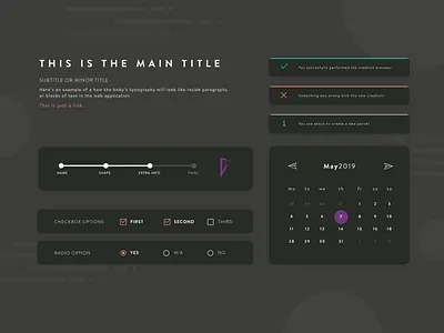 UI Elements app calendar ui dark ui design timeline ui ui design user experience user interface ux ux design web