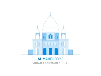 Al Mahdi Dome architecture dome history illustration landmark old sudan tomb tourism vector