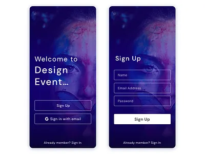 SignUp Screen #DailyUI #001 dailyui 001 design event signin signup ui uidesign uiux userinterface uxdesign