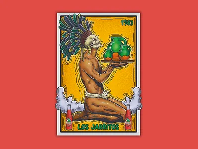 Los Jarritos, lotería mexicana. illustration