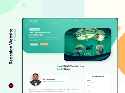 Dr. Digest - Website Redesign adobe xd clean clinic design doctors green health healthcare landing page landing page design minimal minimalist modern redesign ui ui design uiux webdesign website website concept