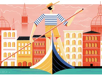 When Venice Ruled the World - Culture Trip colour design editoral editorial illustration illustration print