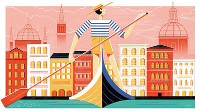 When Venice Ruled the World - Culture Trip colour design editoral editorial illustration illustration print