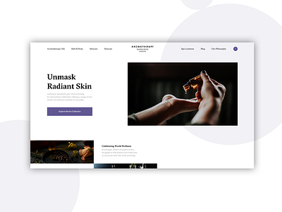 Aromatherapy - Design Exploration aromatherapy branding design essential oil interface layout design minimal skin care typography ui ux web design